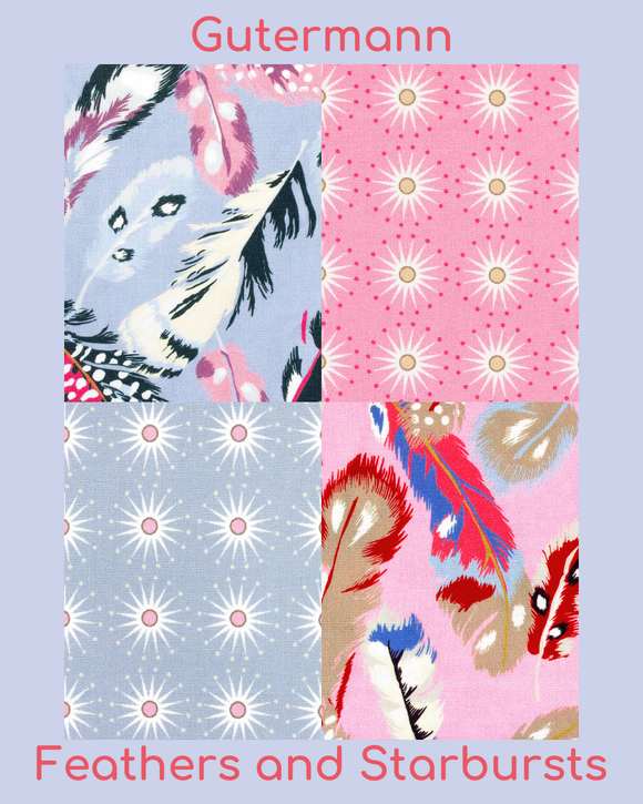 Feathers and Starbursts Gutermann Premium quilting and sewing fabric