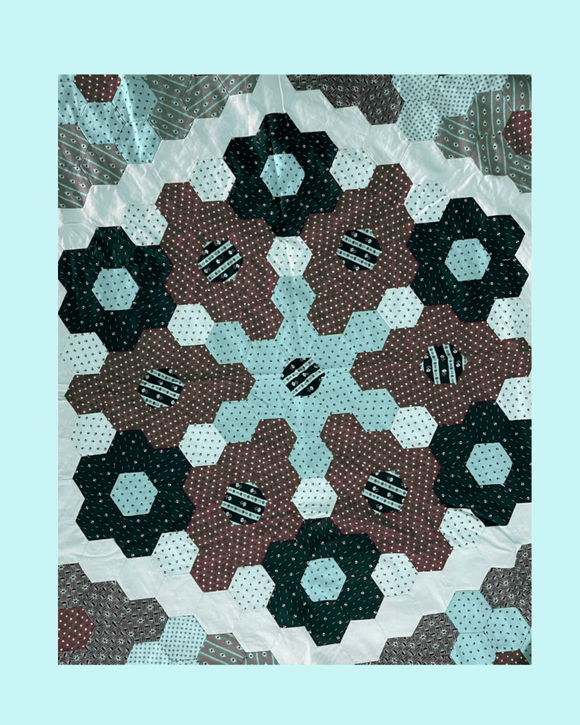Hexagon Throw Quilt Block Kits- Grandmother's Flower Garden Pattern
