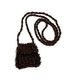 Beaded Bag Necklace Brown Miniature Beaded Bag Collection Small Necklaces - Charlotte and Grace