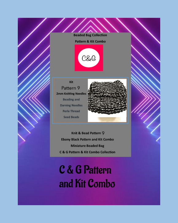 C & G Pattern and Kit Combo packaging with a purple and blue gradient background