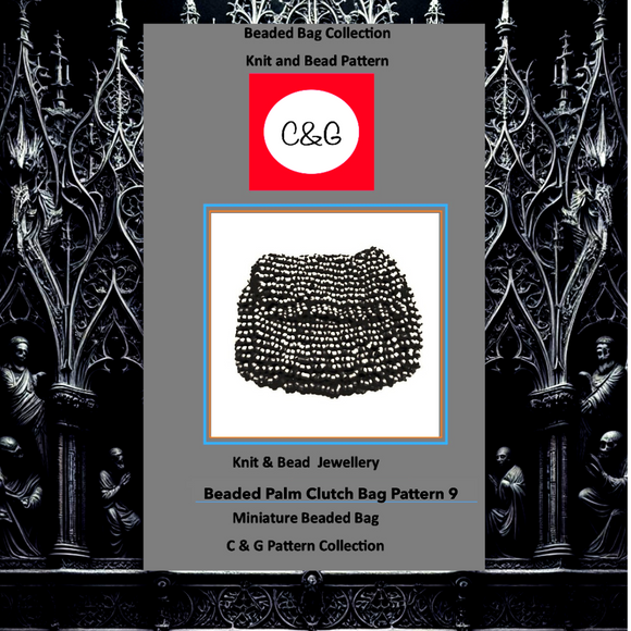  Beaded Palm Clutch Purse C & G Pattern Bl 9 - Charlotte and Grace