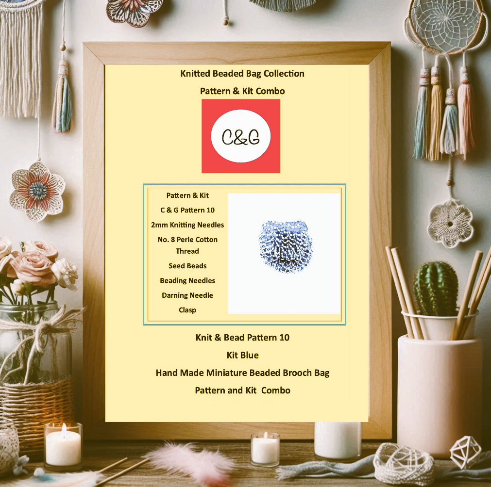 Knitting Kit Knitted Flower Brooch Beaded Bag Brooch Kit, This Is - Main Image