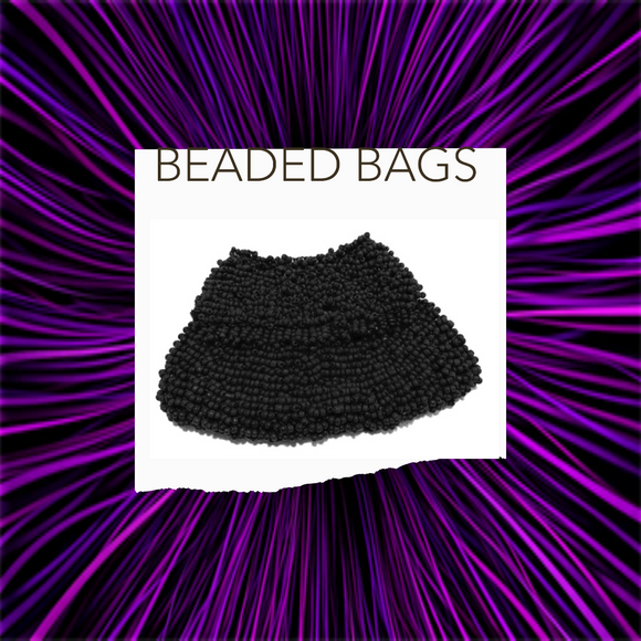 The Black Beaded Super Mini Bag - Charlotte and Grace