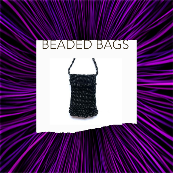The Black Beaded Gift Bag Necklace - Charlotte and Grace
