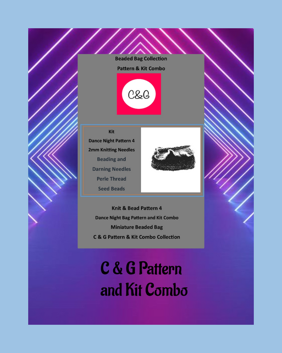 C & G Pattern and Kit Combo packaging with a purple and blue geometric design on a light blue background