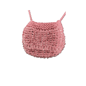 Dusty Pink Miniature Beaded Bag Collection Handmade Medium Knit & Bead - Charlotte and Grace