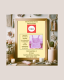 Framed knitted beaded bag pattern and kit combo on a decorative wall with candles and decor items.