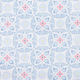 Medallion patterned fabric with floral design on a white background
