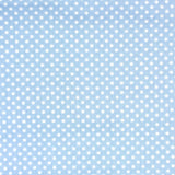 Gutermann pattern of small white polka dots on a light blue background