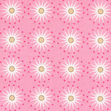 Gutermann pattern of white starbursts with tan centres on a pink background