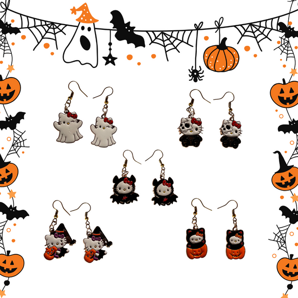 Halloween Earrings Hello Kitty