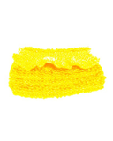 Yellow beaded purse on a white background