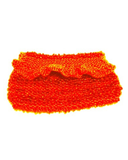 Orange beaded clutch purse on a white background