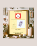 Framed Knitted Beaded Bag Collection pattern and kit combo with decorative items on a light background