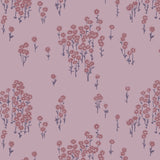 Pattern of small pink flowers on a pink background