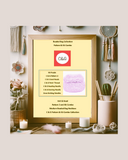 Framed pattern and kit combo for beaded bags on a decorative background with candles and plants.
