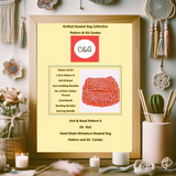 Designer palm clutch purse kit, this is a fun and enjoyable bead knitting project in red great for Christmas presents