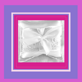 Wedding Ring Pillow satin pillow with lace beads and a bow - Charlotte and Grace