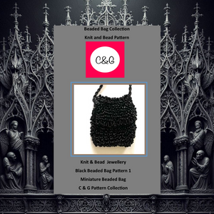 The Black Beaded Bag Pattern 1, from the C & G pattern collection - Charlotte and Grace