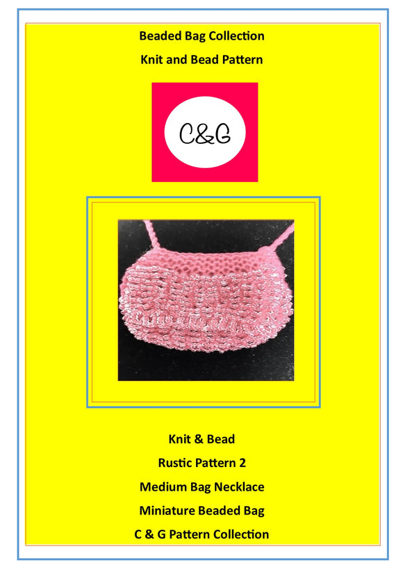Beaded Bag Pattern, C & G Pattern 2 Knit and Bead Medium Miniature Beaded Bag Pattern - Charlotte and Grace