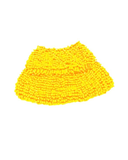 Yellow beaded clutch purse on a white background