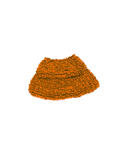 Brown beaded clutch bag on a white background