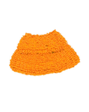 Orange mandarin coloured beaded clutch bag on a white background