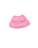 Pink textured beaded bag on a white background