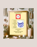 Framed Knitted Beaded Bag Collection pattern and kit combo with decorative items on a light background