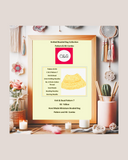 Pattern Kit with yellow beaded bag in a frame on a table with a free spirit background