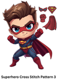 Superhero character with accessories on a white background