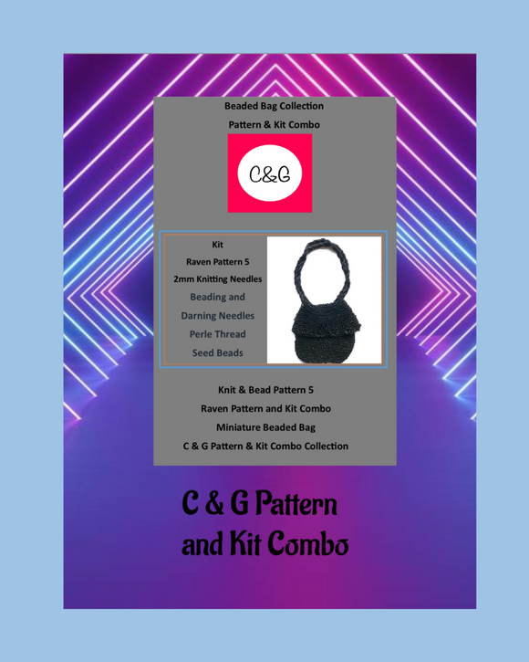 C & G Pattern and Kit Combo packaging with a purple and blue gradient background