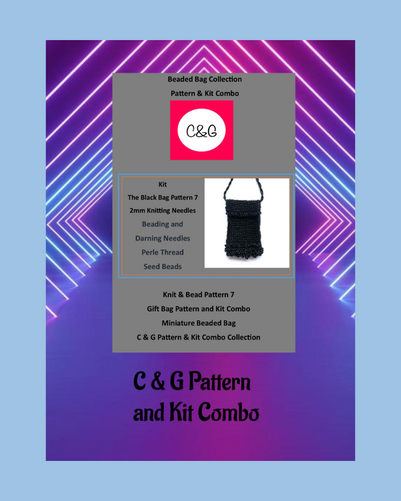 C & G Pattern and Kit Combo packaging with a purple and blue gradient background