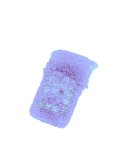 Blue textured, bead knitted iPhone bag on a white background