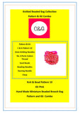 Beaded Bag Pattern and Pink Kit, C & G Knitting and Beading Pattern 10 and Knit Kit Combo, 10 colour choices available This pattern is great for brooch collectors - Charlotte and Grace