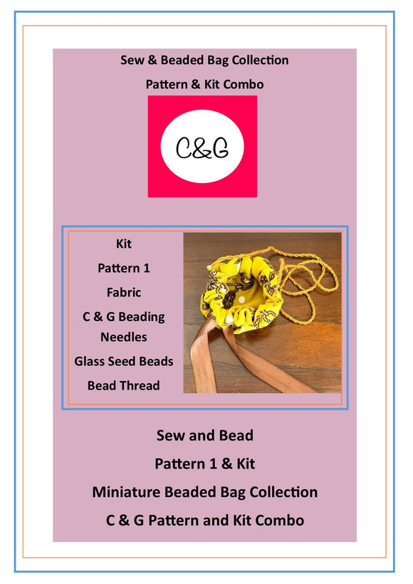 C & G Sew and Bead Pattern 1 and Kit Combo - Versace - Charlotte and Grace