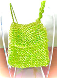 Miniature Beaded Bag Collection Handmade Enhanced Beaded Bag Necklace Green - Charlotte and Grace