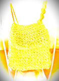 Miniature Beaded Bag Collection Handmade Enhanced Beaded Bag Necklace Yellow - Charlotte and Grace